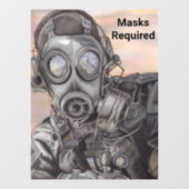 Maskers vereist Prepper Gasmask Store-venster Cali Raamsticker (Vel)