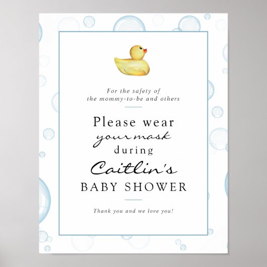 Maskers Vereiste Baby Rubber Duck Shotbord Poster (Voorkant)