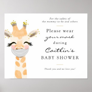 Maskers Vereiste Baby Shower Sign Poster