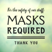 Maskers Vereiste vensterafdekking Raamsticker (Vel 3)