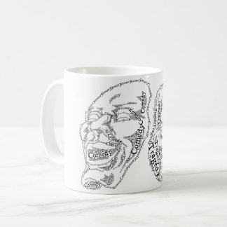 Maskers voor komedie en tragedie koffiemok