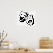 Maskers voor komedie en tragedie poster (Keuken)