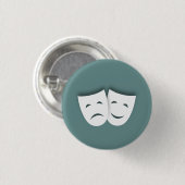Maskers voor komedie en tragedie ronde button 3,2 cm (Voorkant /achterkant)