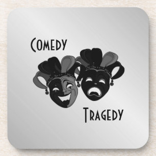 Maskers voor komedie en tragedie-theater bier onderzetter