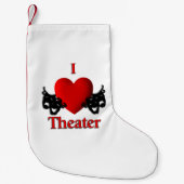 Maskers voor komedie en tragedie-theater kleine kerstsok (Voorkant)