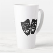 Maskers voor komedie en tragedie-theater latte mok (Rechterhoek)