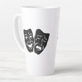 Maskers voor komedie en tragedie-theater latte mok (Linkerhoek)
