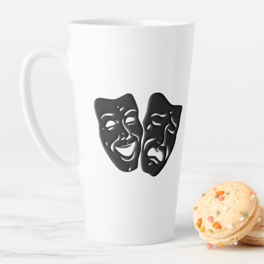 Maskers voor komedie en tragedie-theater latte mok (In situ)