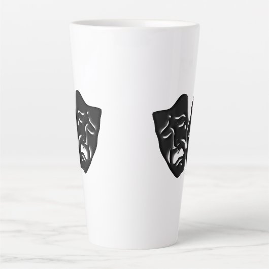 Maskers voor komedie en tragedie-theater latte mok (Voorkant)