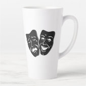 Maskers voor komedie en tragedie-theater latte mok (Rechts)