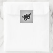 Maskers voor komedie en tragedie-theater vierkante sticker (Tas)