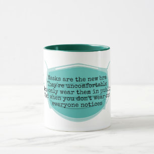 Maskers zijn de nieuwe bh-grap groen mok