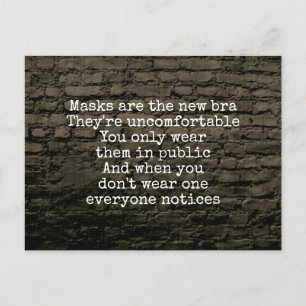 Maskers zijn de nieuwe bh-muurmuur briefkaart