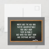 Maskers zijn het nieuwe bh-muitenbord briefkaart (Voorkant / Achterkant)