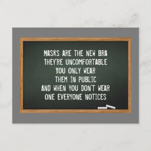 Maskers zijn het nieuwe bh-muitenbord briefkaart