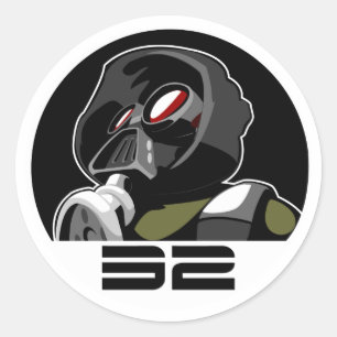 maskershirt ronde sticker