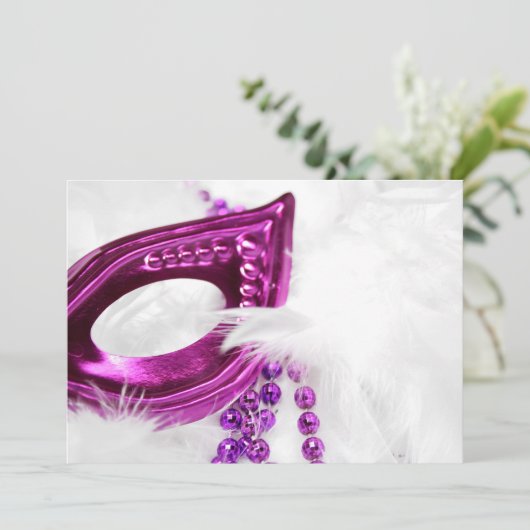 Maskeruitnodiging Kaart (Staand voorkant)