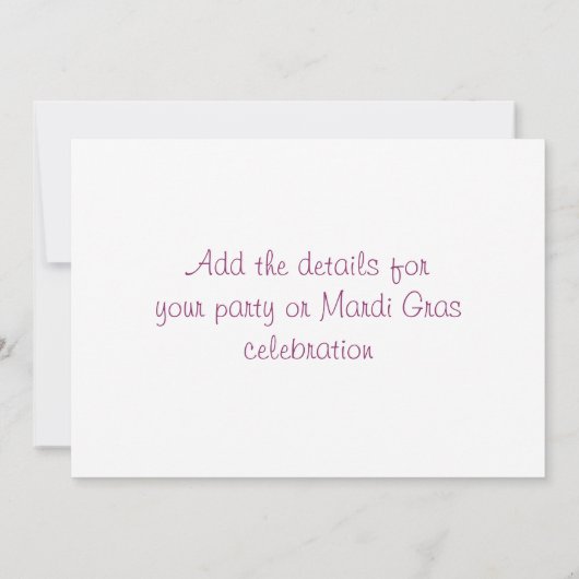 Maskeruitnodiging Kaart (Achterkant)