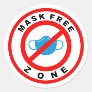 Maskervrije zone ronde sticker