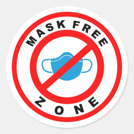 Maskervrije zone ronde sticker (Voorkant)