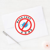 Maskervrije zone ronde sticker (Envelop)