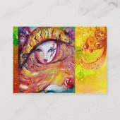 MASKJE IN GEEL MET RODE ROSE IN GOUDE SPARKLEN VISITEKAARTJE (Achterkant)