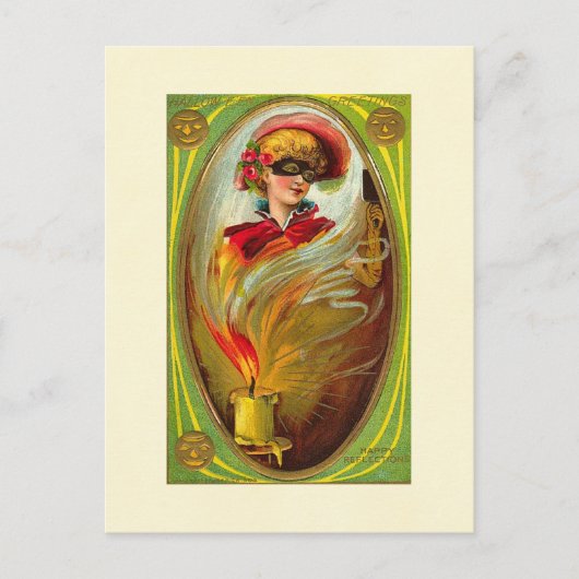 MaskLady Halloween Greetings Briefkaart (Voorkant)