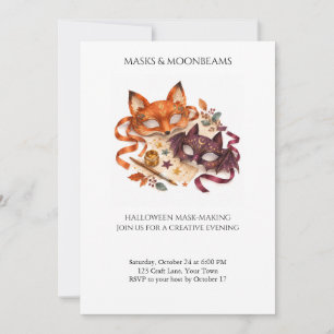 Masks en Maanstralen Halloween Masker maken Kaart