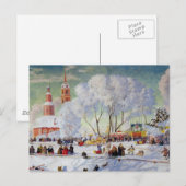 Maslanitsa - de BoterVakantie van de Winter van de Feestdagenkaart (Voorkant / Achterkant)