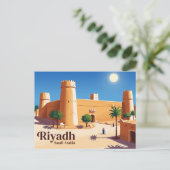 Masmak Fort Saudi-Arabië Briefkaart (Staand voorkant)