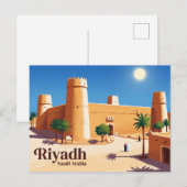 Masmak Fort Saudi-Arabië Briefkaart (Voorkant / Achterkant)