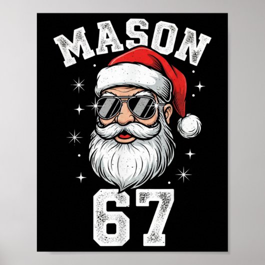 Mason 67 Cool Kerstman Kerstmis Zes Zeven Meme Poster (Voorkant)