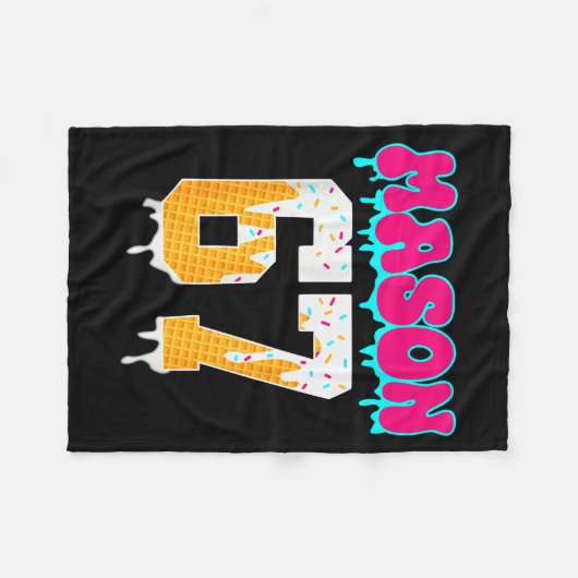 Mason 67 Funny Ice Cream Drip Baseball Ice Cream D Fleece Deken (Voorkant (Horizontaal))