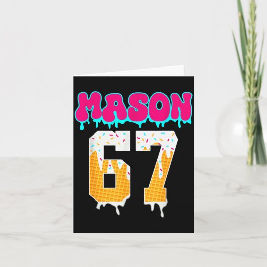 Mason 67 Funny Ice Cream Drip Baseball Ice Cream D Kaart (Voorkant)