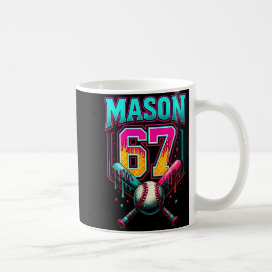 Mason 67 Funny Ice Cream Drip Baseball Ice Cream D Koffiemok (Rechts)