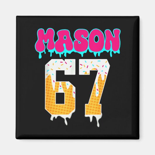 Mason 67 Funny Ice Cream Drip Baseball Ice Cream D Magneet (Voorkant)