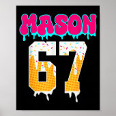 Mason 67 Funny Ice Cream Drip Baseball Ice Cream D Poster (Voorkant)