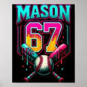 Mason 67 Funny Ice Cream Drip Baseball Ice Cream D Poster (Voorkant)