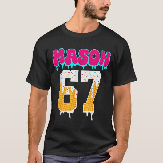 Mason 67 Funny Ice Cream Drip Baseball Ice Cream D T-shirt (Voorkant)