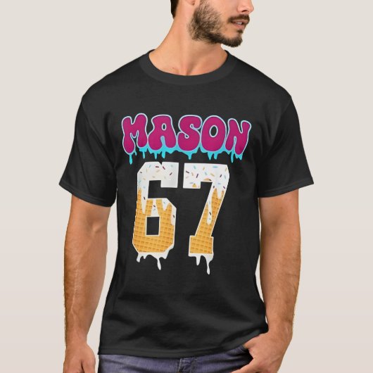 Mason 67 Funny Ice Cream Drip Baseball Ice Cream D T-shirt (Voorkant)
