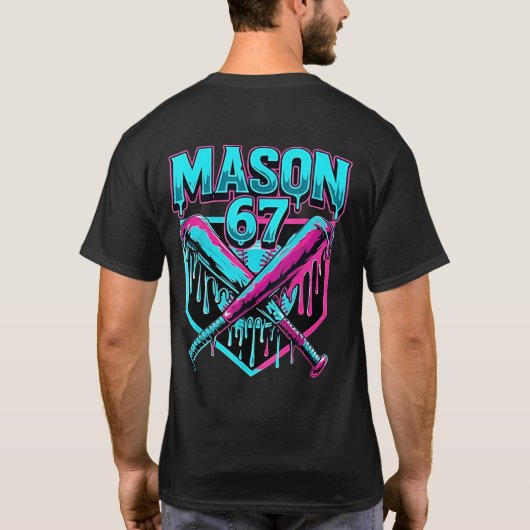 Mason 67 Funny Ice Cream Drip Honkbal Meme Graphi T-shirt (Achterkant)