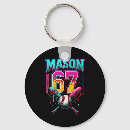 Mason 67 Grappig Ijs Drip Honkbal Ijs D Sleutelhanger (Voorkant)