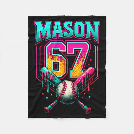 Mason 67 Grappig Ijs Druppel Honkbal Ijs D Fleece Deken (Voorkant)