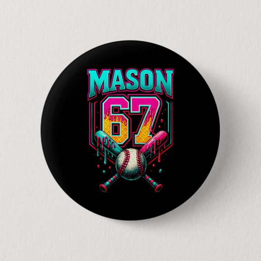 Mason 67 Grappig Ijs Druppel Honkbal Ijs D Ronde Button 5,7 Cm (Voorkant)