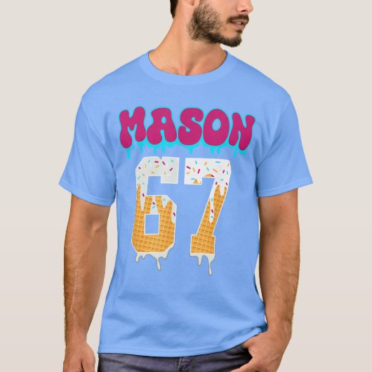 Mason 67 Grappig Ijsje Drip Honkbal Ijsje D T-shirt (Voorkant)