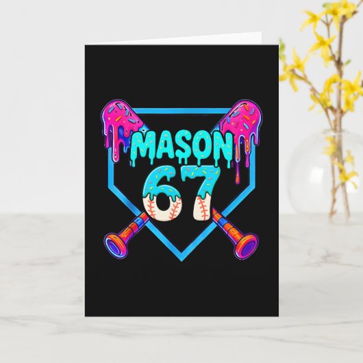 Mason 67 Grappig Ijsje Drip Verkoop Meme Design  Kaart (Gele Bloem)