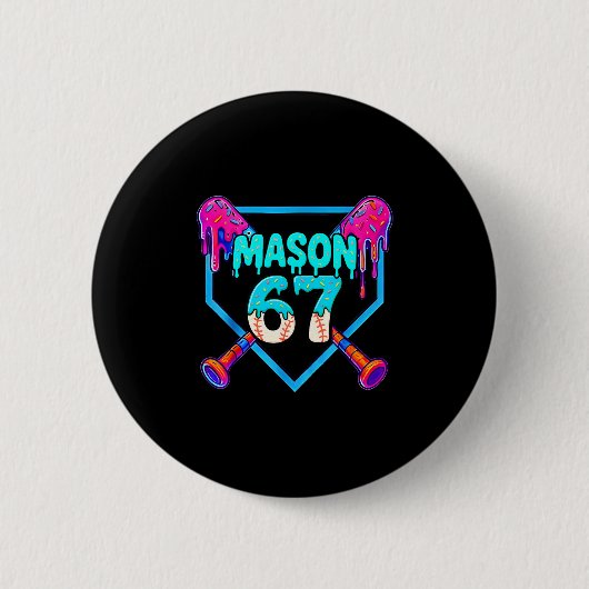 Mason 67 Grappig Ijsje Drip Verkoop Meme Design  Ronde Button 5,7 Cm (Voorkant)