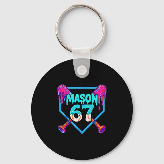 Mason 67 Grappig Ijsje Drip Verkoop Meme Design Sleutelhanger (Voorkant)