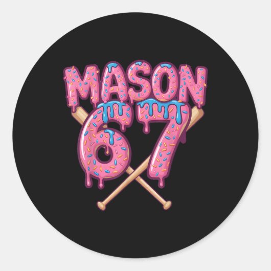 Mason 67 Grappige Ijsdrip Bysebyll Meme  Ronde Sticker (Voorkant)