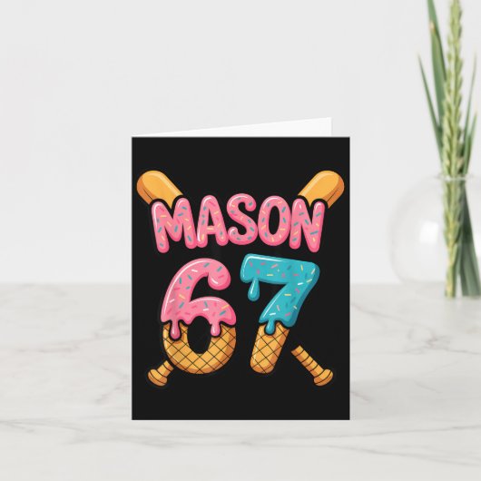 Mason 67 Ice Cream Drip Baseball  Kaart (Voorkant)